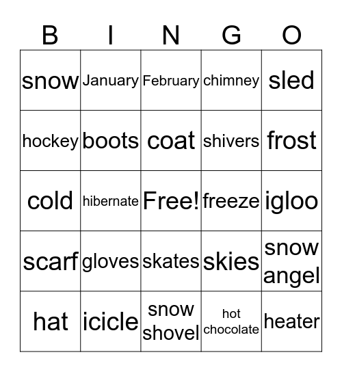 Winter Bingo Card