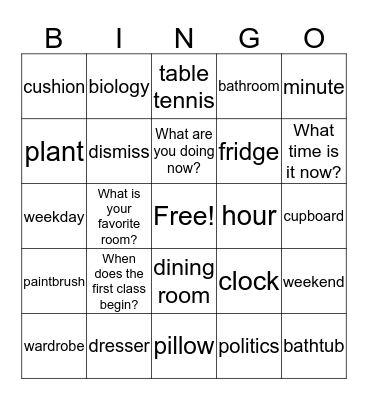 Review Bingo Card