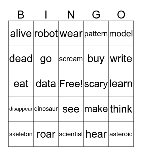 The dinosaur museum Bingo Card
