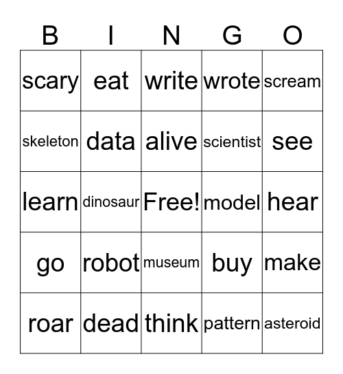 Dinosaur Dât Bingo Card