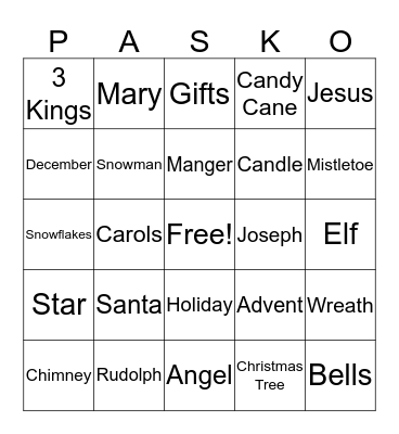 CHRISTMAS BINGO Card