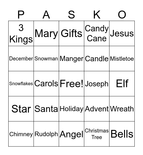 CHRISTMAS BINGO Card