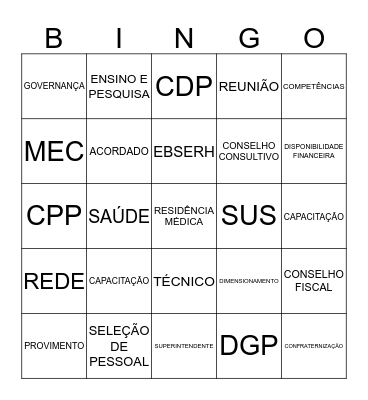 Structured Language  Bingo Card