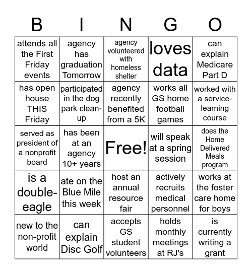Find Someone Who.... Bingo Card