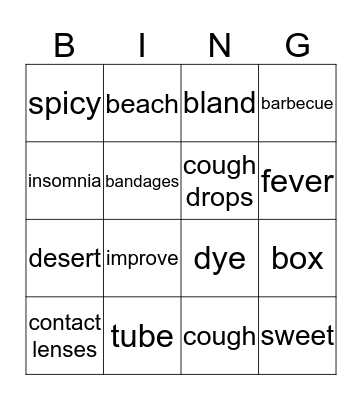 Beginning 6 Bingo Card