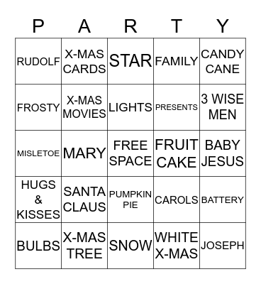 VOMAMOWA CHRISTMAS Bingo Card