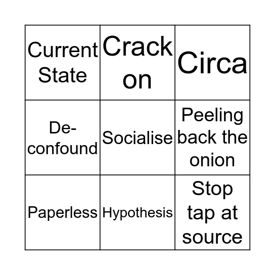 Colin 'call propensity' Kerr Bingo Card