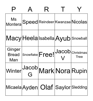 FOURTH  GRADE Bingo Card