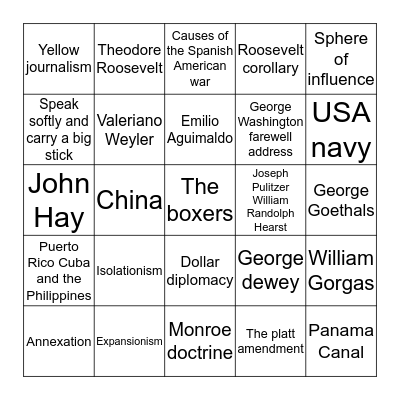 World power bingo Card