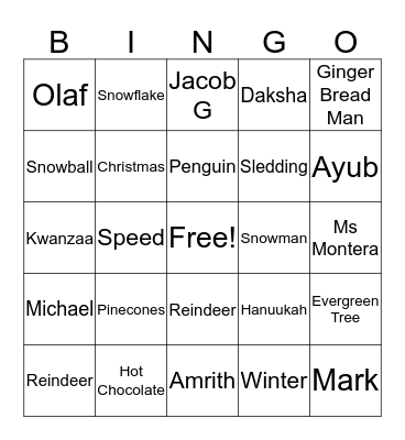 FOURTH GRADE Bingo Card