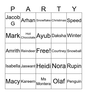 FOURTH GRADE Bingo Card