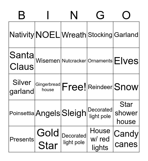 Christmas Bingo Card