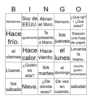 Felíz Navidad  Bingo Card