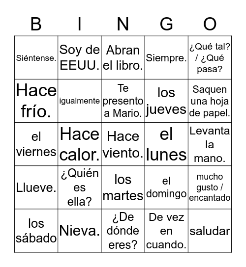 Felíz Navidad  Bingo Card