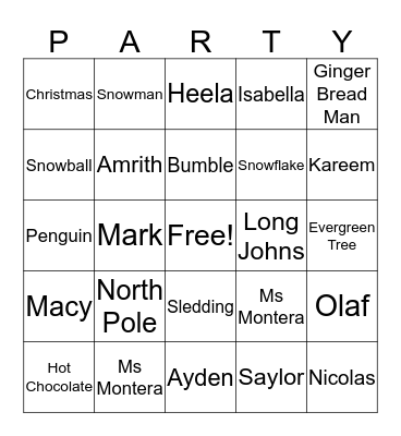 FOURTH GRADE Bingo Card