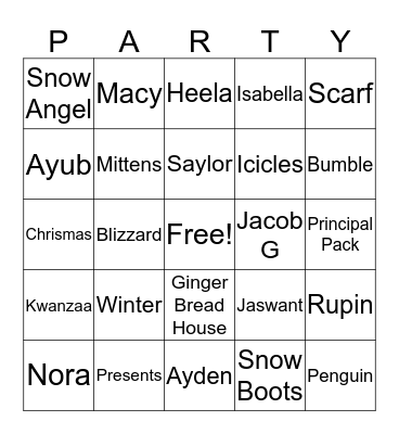 FOURTH GRADE Bingo Card