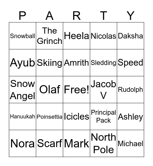 FOURTH GRADE Bingo Card