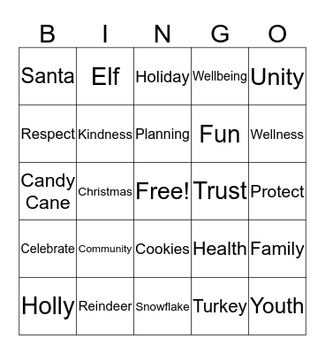 Old Massett Holiday Bash Bingo Card