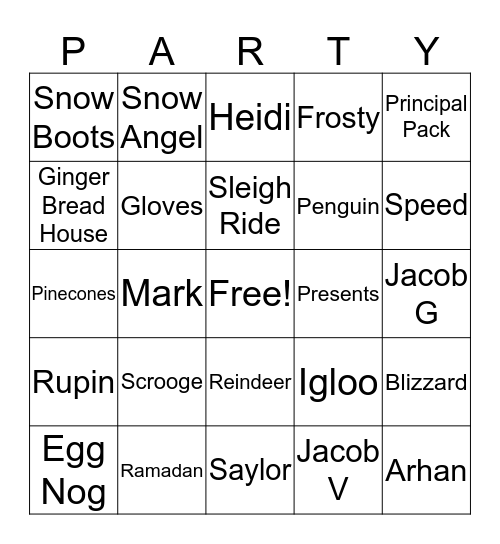 FOURTH GRADE Bingo Card