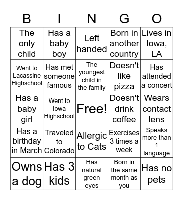 BABY SHOWER BINGO Card