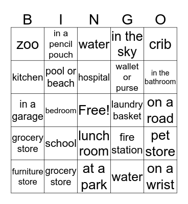 Where Bingo Card