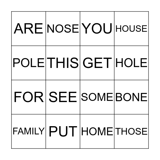 Bingo Card