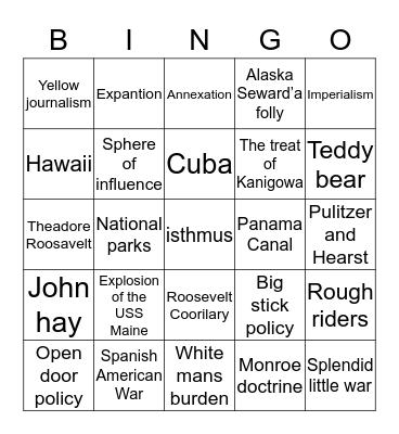 World Power Bingo Card