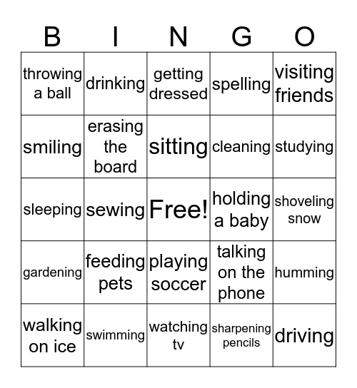 Continuous Bingo Card
