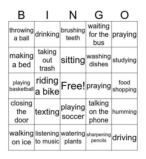 Continuous Bingo Card