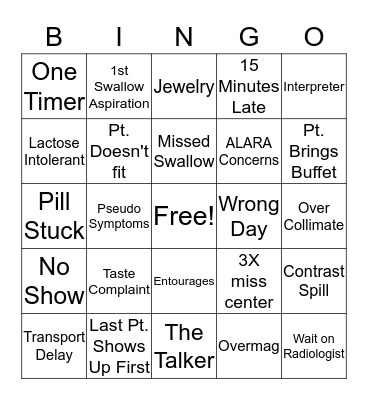 PHARYNGO! Bingo Card