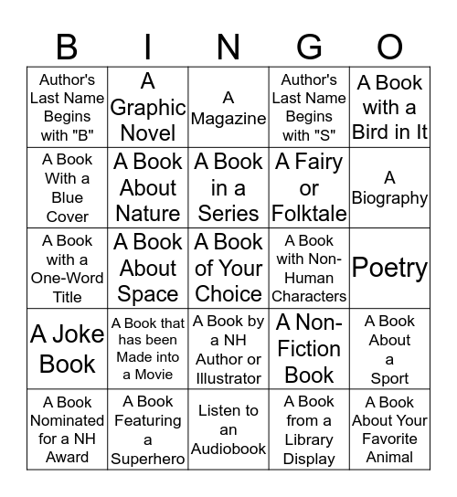Winter Reading Bingo 2018 Bingo Card