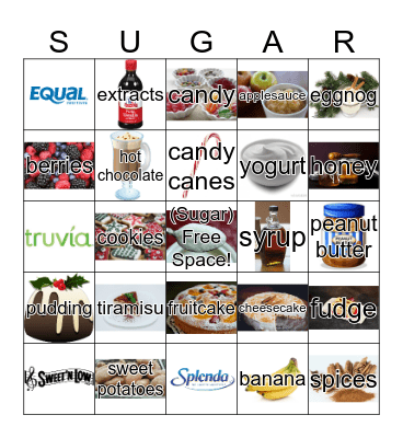 Holiday Sugar Bingo Card