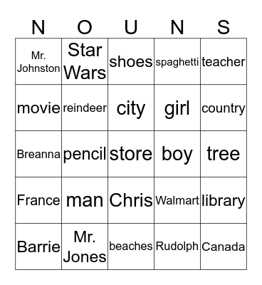 Bingo Card