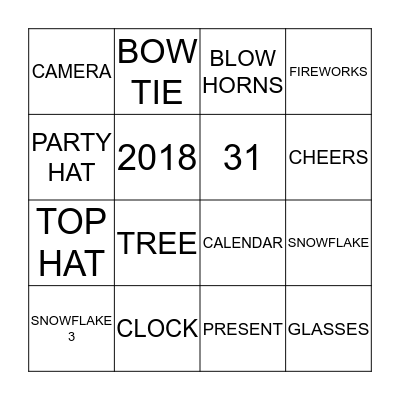 NEW YEARS EVE BINGO Card