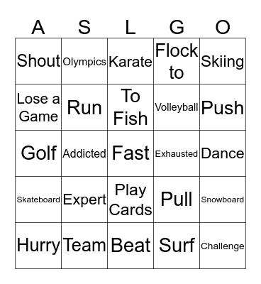 We are the Champs List 3 and 4 Bingo Card