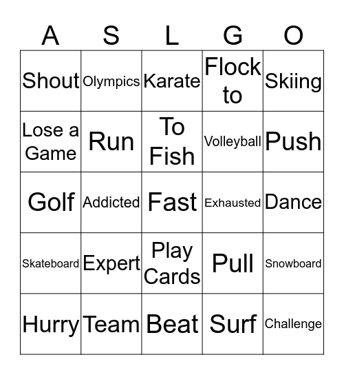 We are the Champs List 3 and 4 Bingo Card