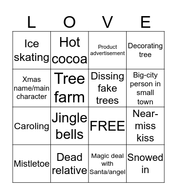 Hallmark Christmas Movie  Bingo Card