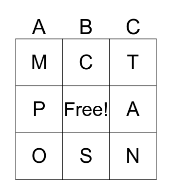 ABC BINGO Card