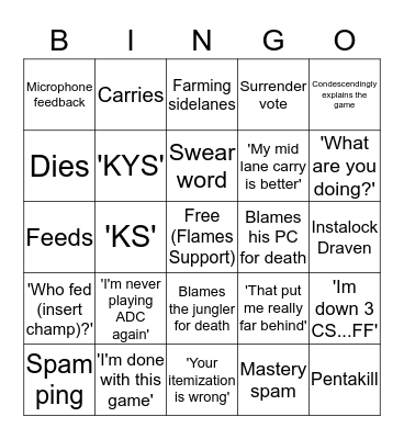 League of Newton Bingo! Bingo Card