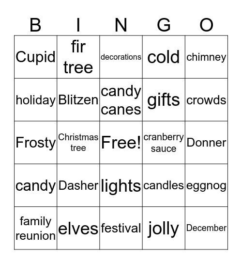 Christmas Bingo Card