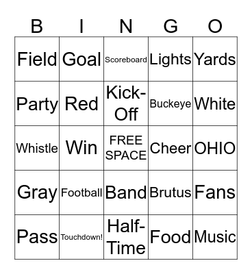 Buckeye Bingo! Bingo Card