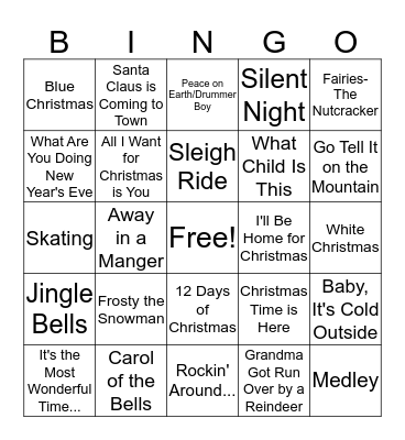 Holiday Singo Bingo Card