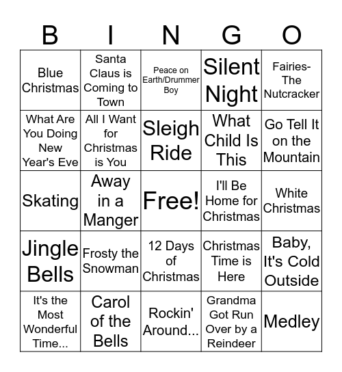 Holiday Singo Bingo Card