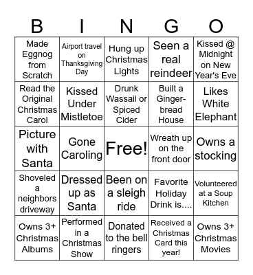 Christmas Bingo Card