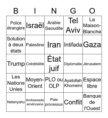 FRN 206  Bingo Card