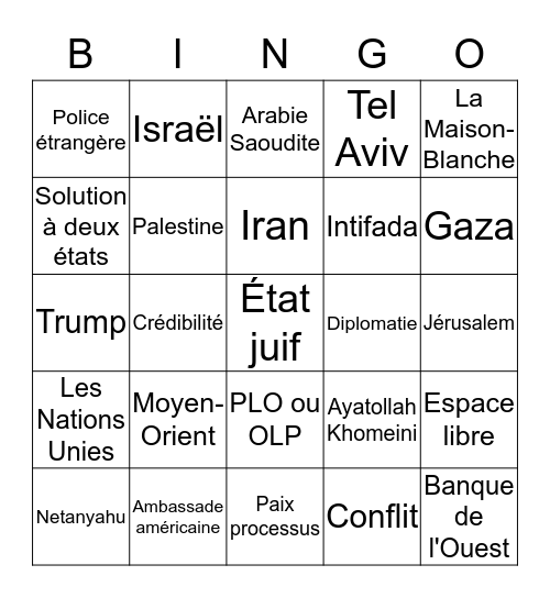 FRN 206  Bingo Card