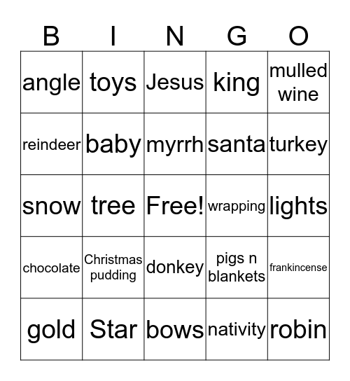 Christmas Bingo Card