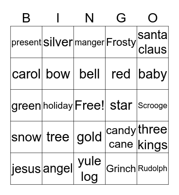 Xmas Bingo Card