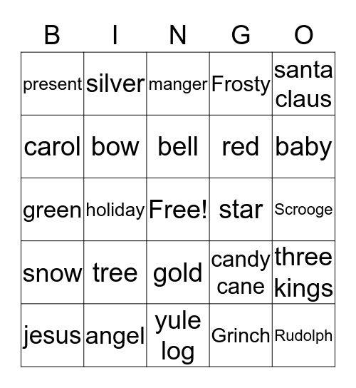 Xmas Bingo Card