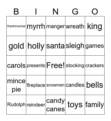 Christmas Bingo Card
